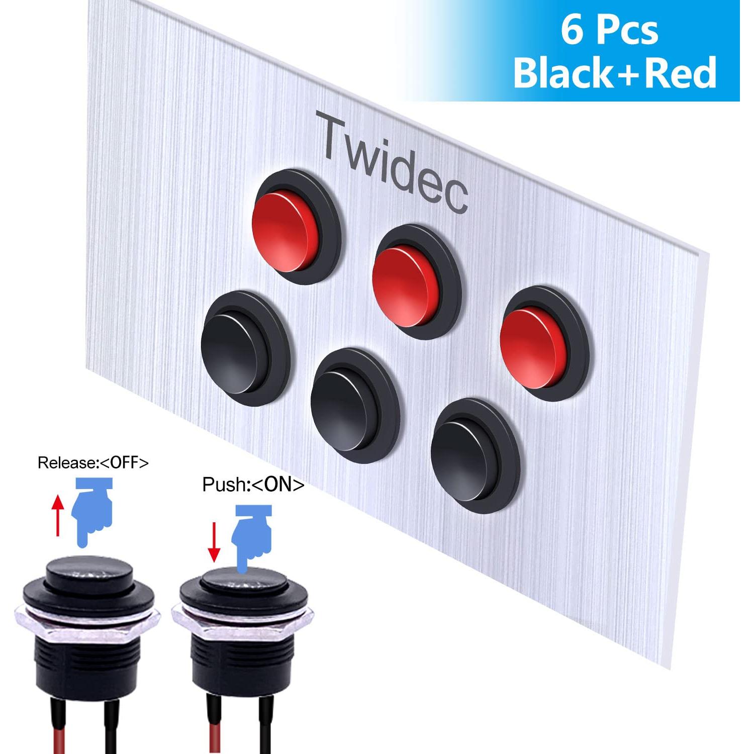 Interruptores Momentáneos Twidec 10 Pcs SPST 250V 6A Multicolor