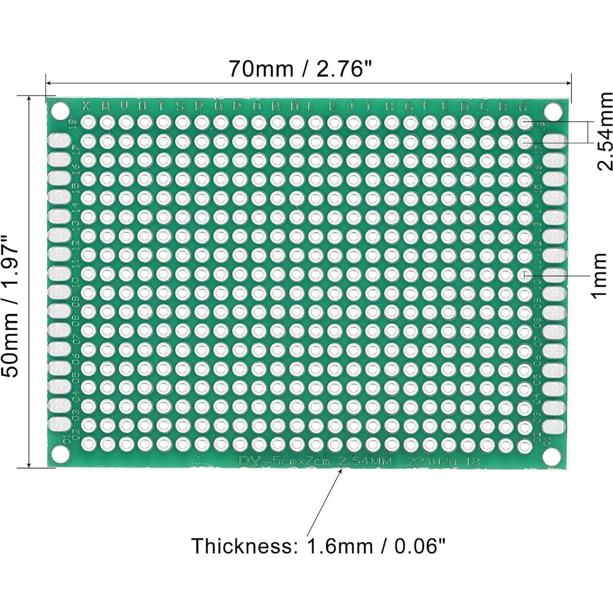 Placas PCB Doble Cara MECCANIXITY 50x70mm Paquete de 8