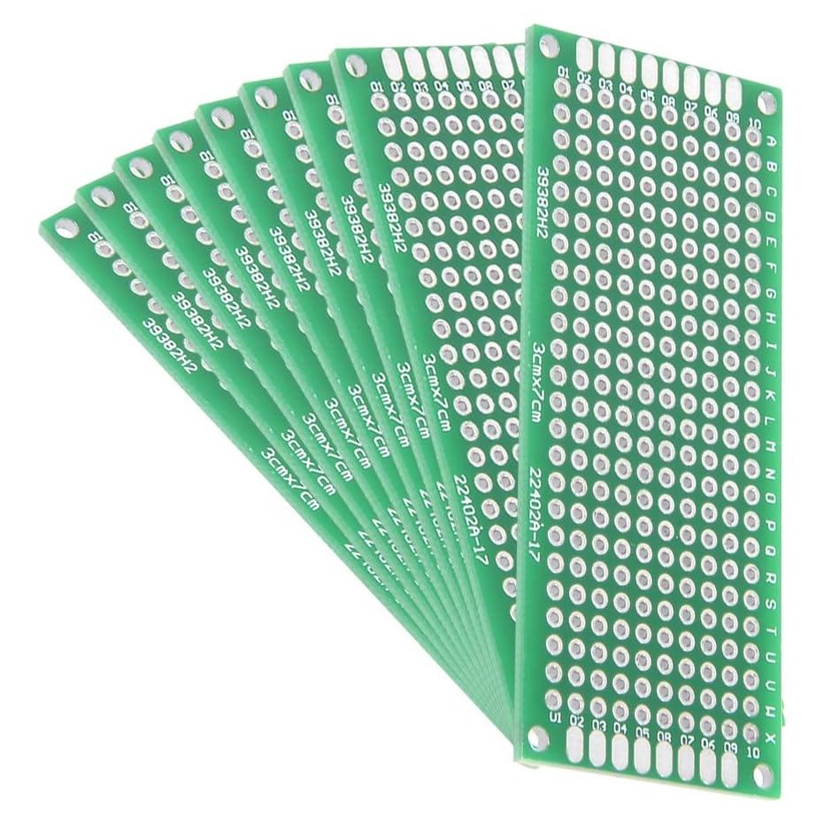 Placa PCB Doble Cara 9pcs 3x7cm uxcell para Proyectos Electrónicos