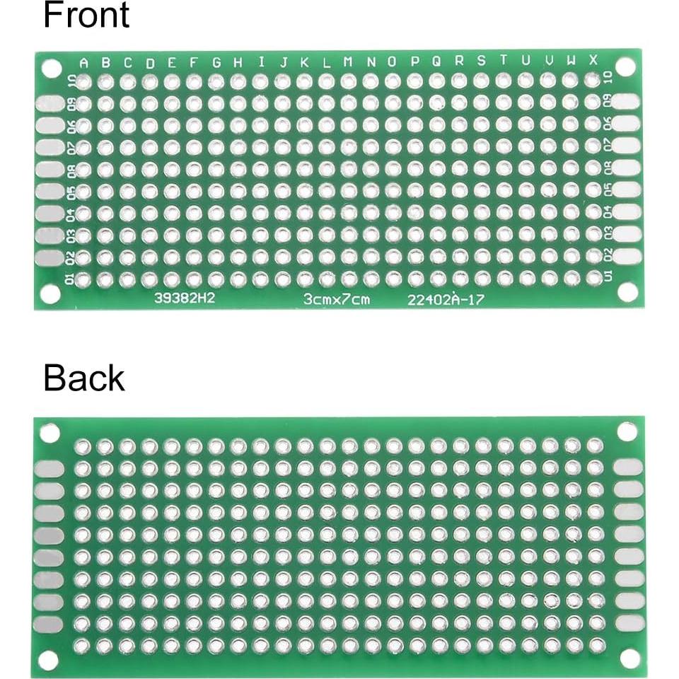 Placa PCB Doble Cara 9pcs 3x7cm uxcell para Proyectos Electrónicos