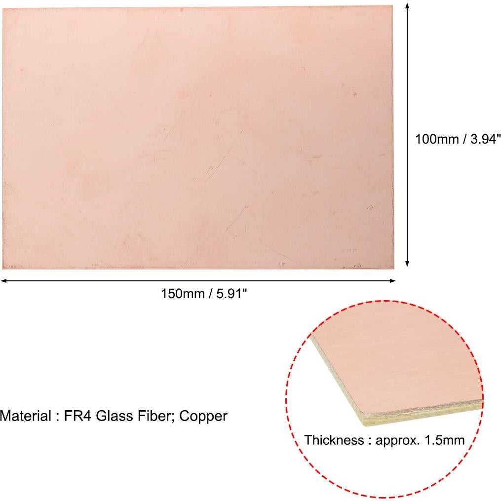 Placa de Circuito PCB Doble Cara uxcell 150x100mm 1.5mm 15pcs