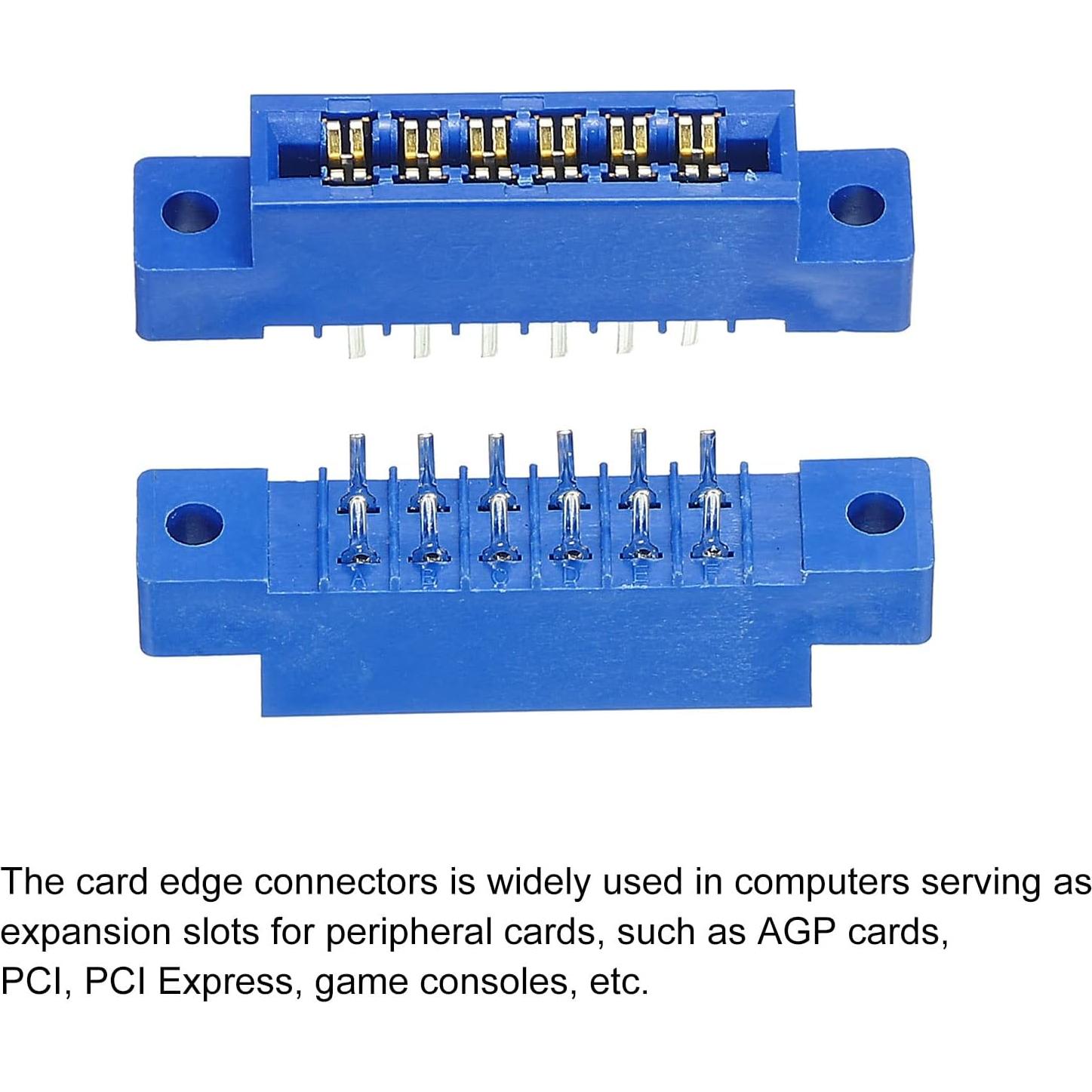 Conector de borde de tarjeta MECCANIXITY 12 Pines 3.96mm Azul - Paquete de 2
