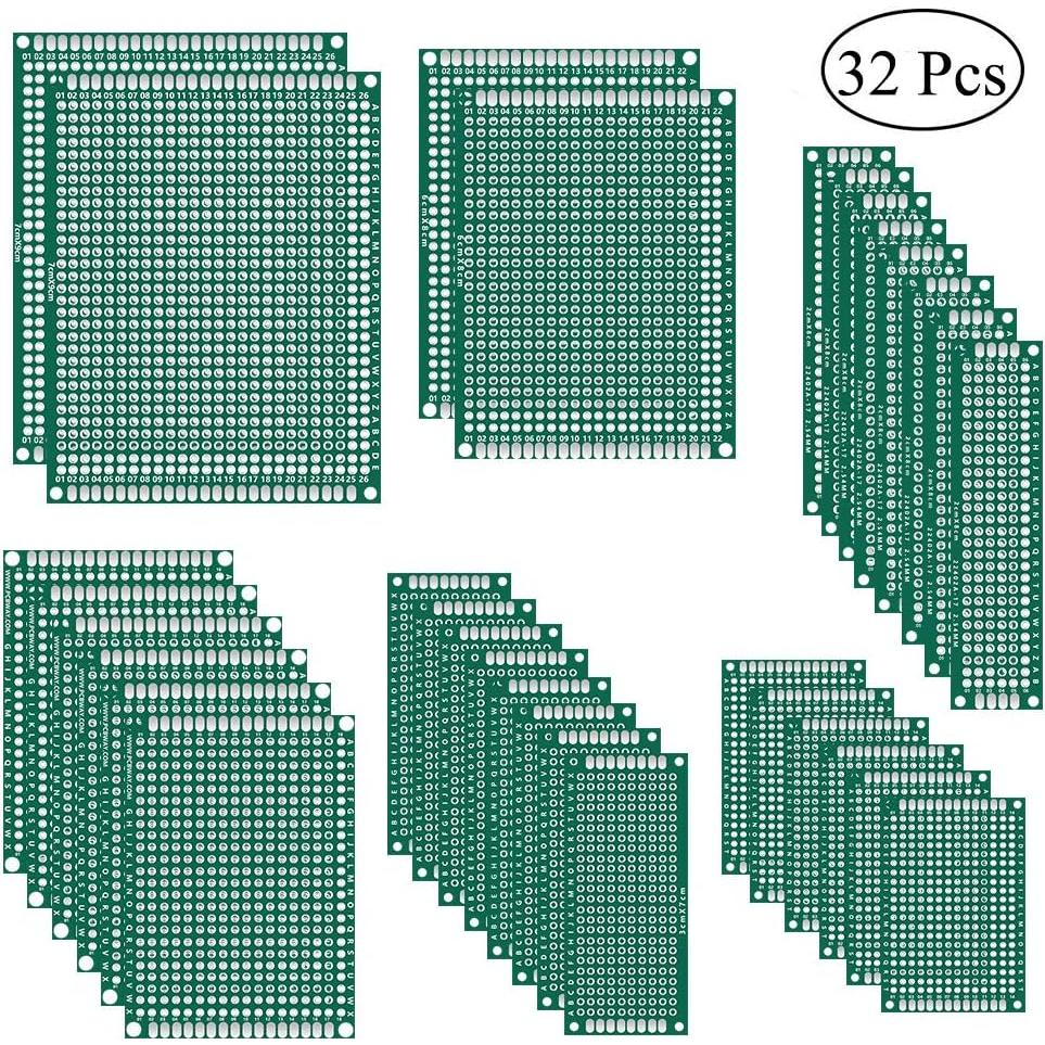 Kit de Placas PCB Doble Cara AITRIP 32 Piezas 6 Tamaños