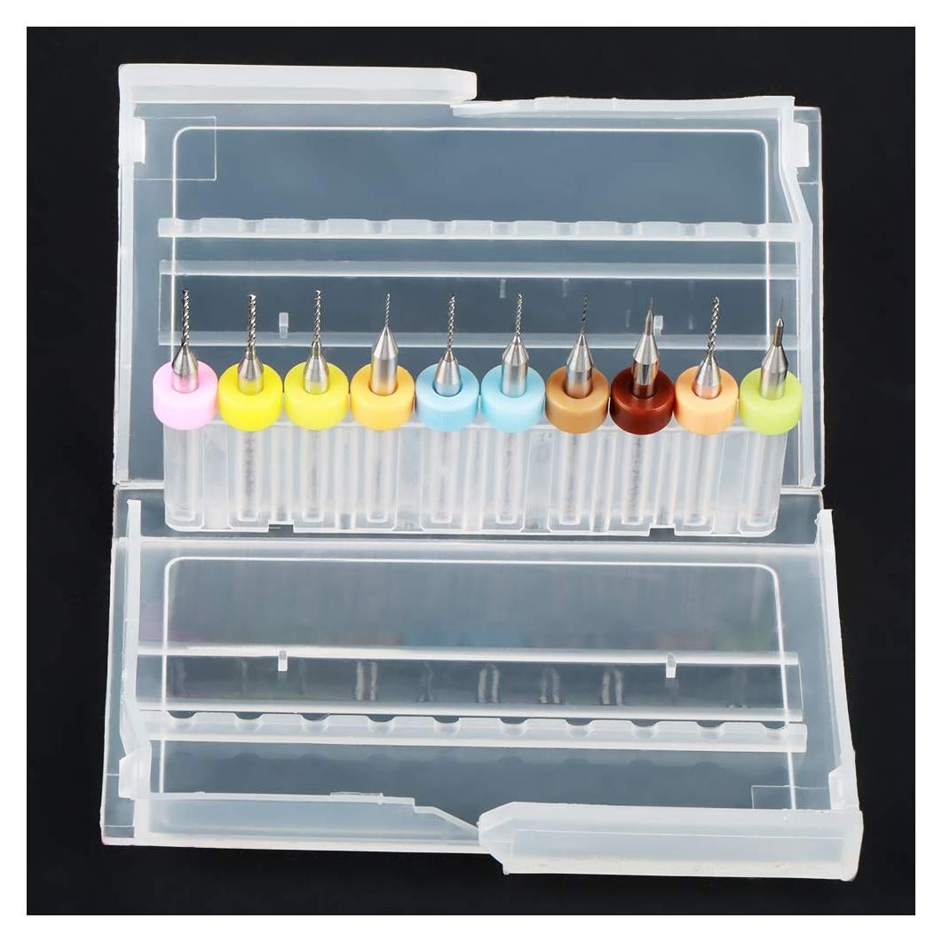 Juego de 10 Brocas Micro de Carburo Hilitand para PCB 0.1-1.0mm