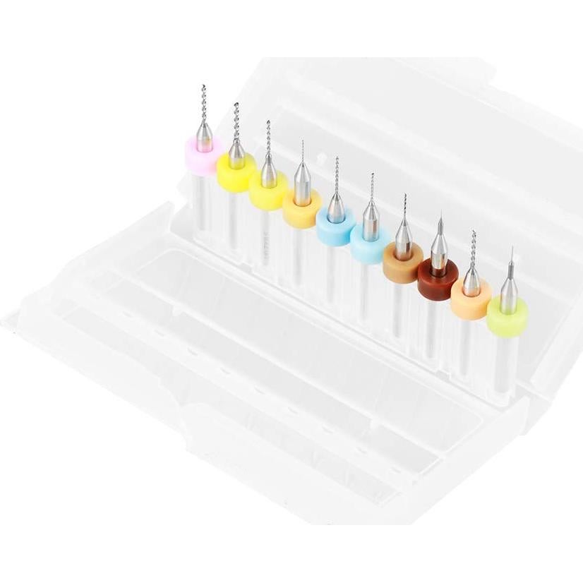 Juego de 10 Brocas Micro de Carburo Hilitand para PCB 0.1-1.0mm