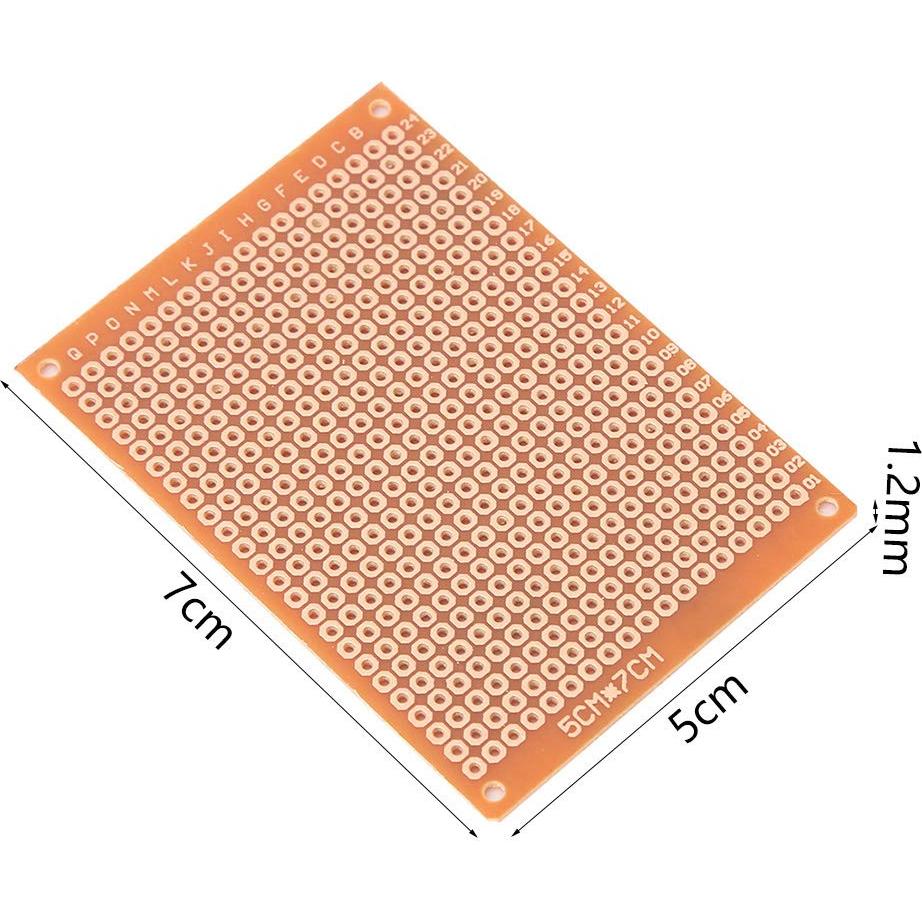10 Protoboards 5x7cm Baquelita Tomotato para Proyectos DIY
