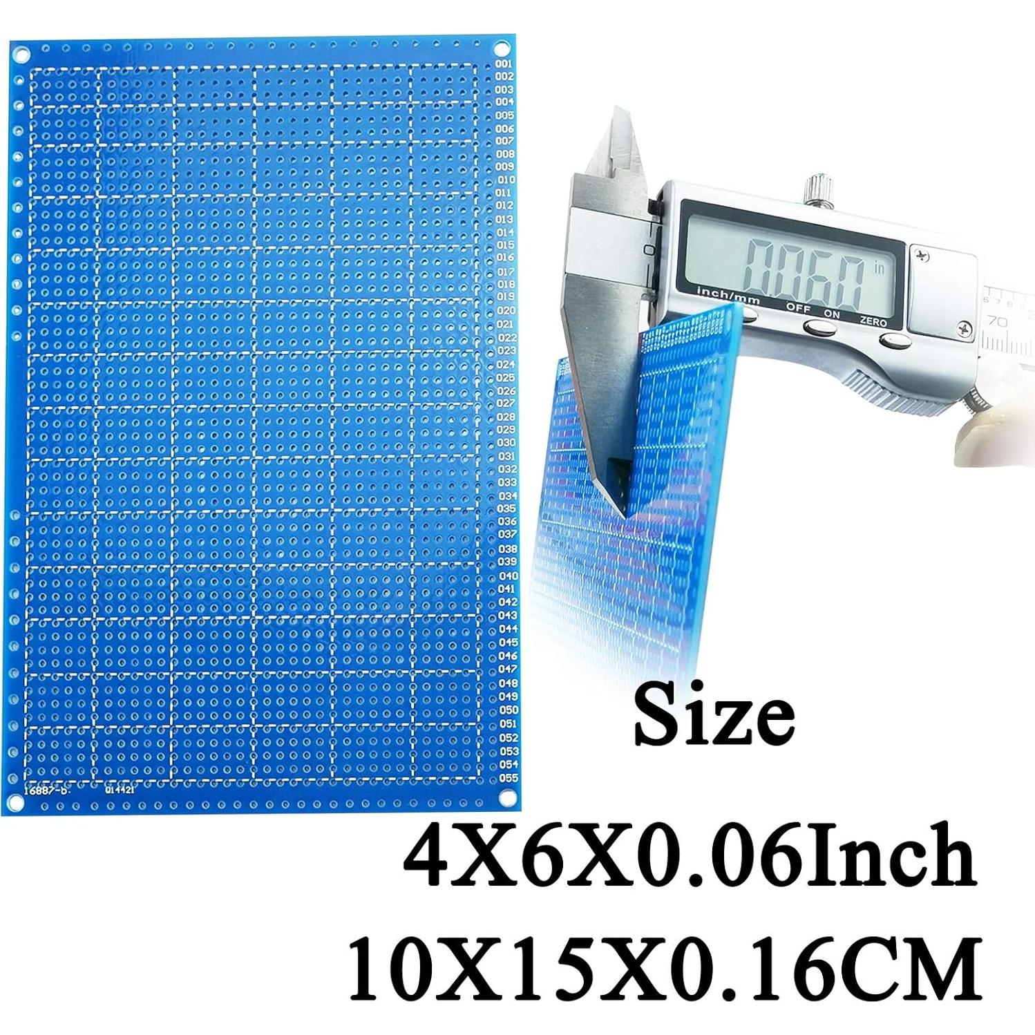 YUNGUI PCB Protoboard Soldable 3 Piezas 10x15cm Azul