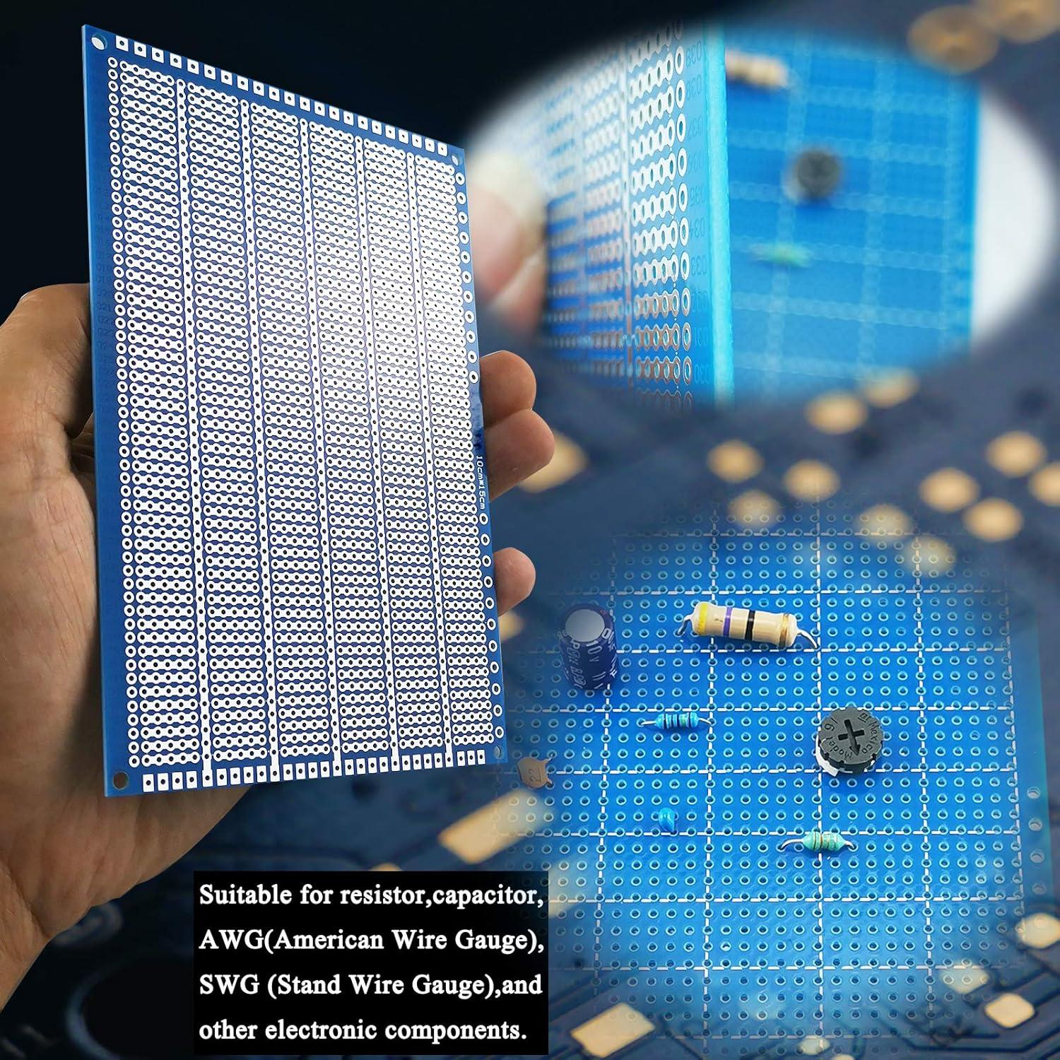 YUNGUI PCB Protoboard Soldable 3 Piezas 10x15cm Azul