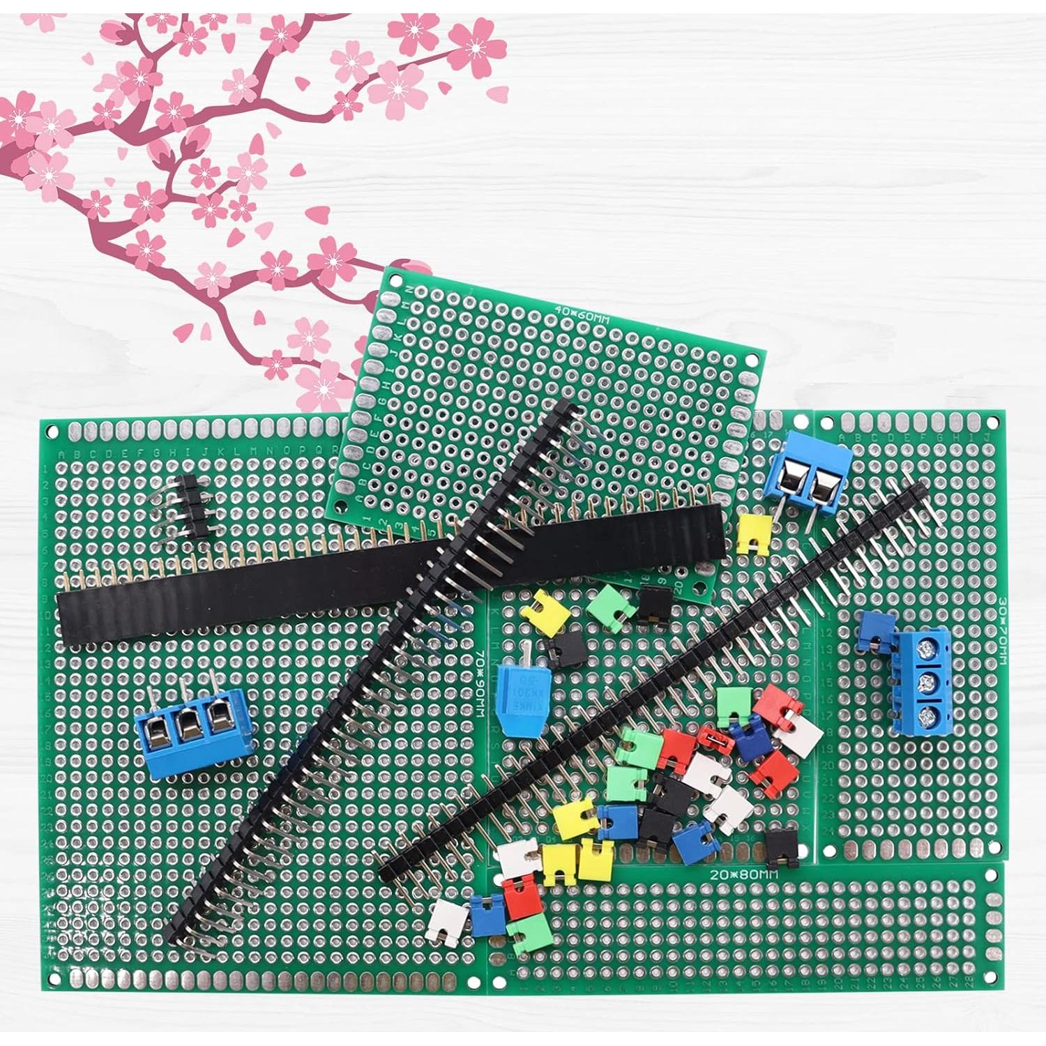 Kit de Prototipos PCB Tnisesm Doble Cara 5 Placas 2.54mm