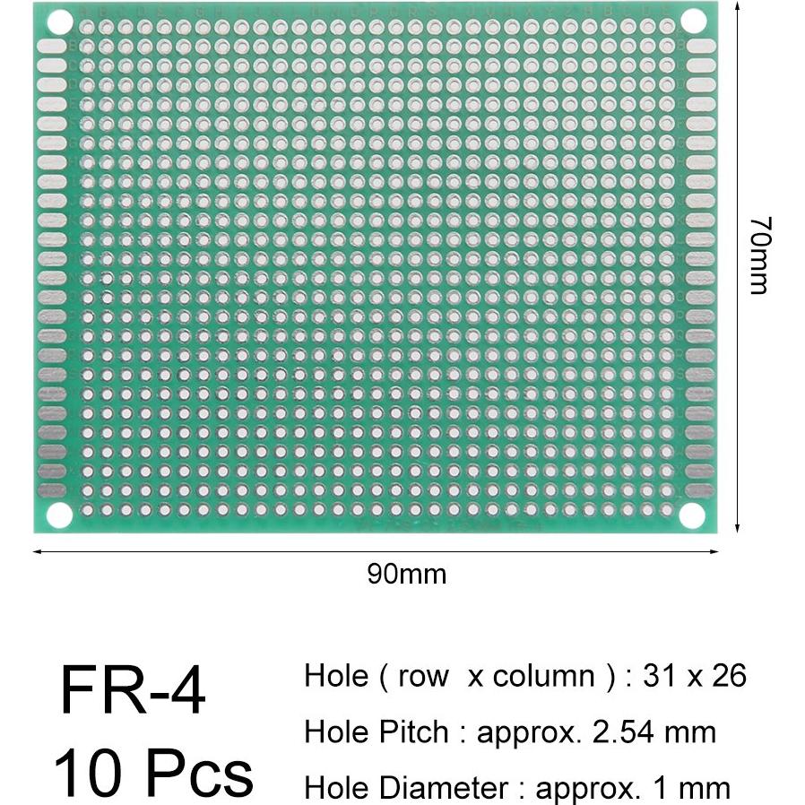 Placa de Circuito Impreso Universal uxcell 7x9cm 10pcs