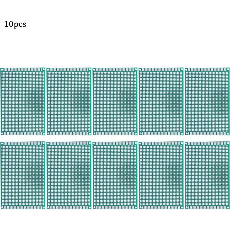 10 Placas de Circuito Impreso Doble Cara 8x12cm Yosoo
