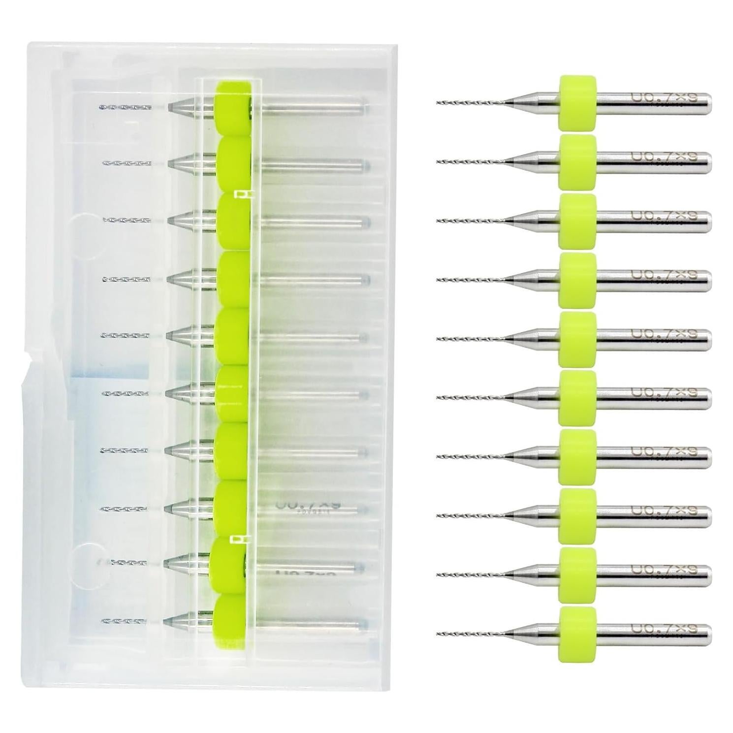 Hordion 10 Piezas Brocas de PCB 0.7mm Carburo de Tungsteno