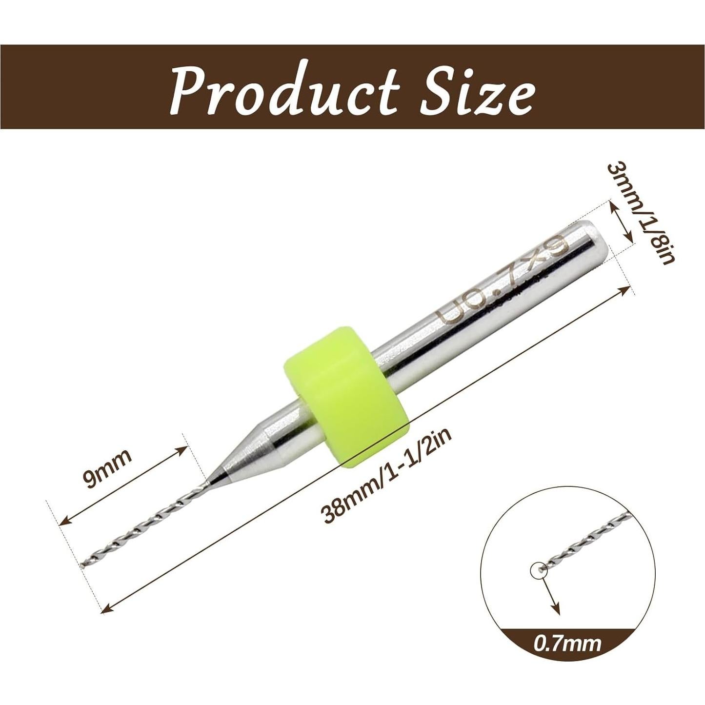 Hordion 10 Piezas Brocas de PCB 0.7mm Carburo de Tungsteno