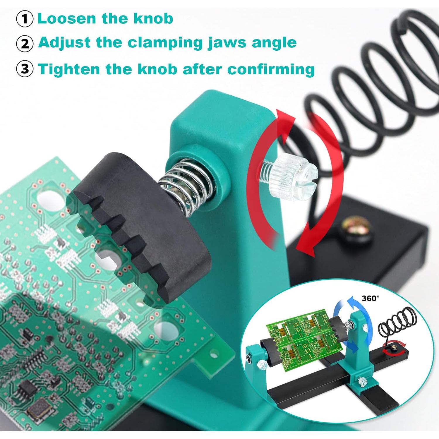 Kit de Soldadura UYGHHK con Soporte Rotatable 360° y Mandíbulas Ajustables