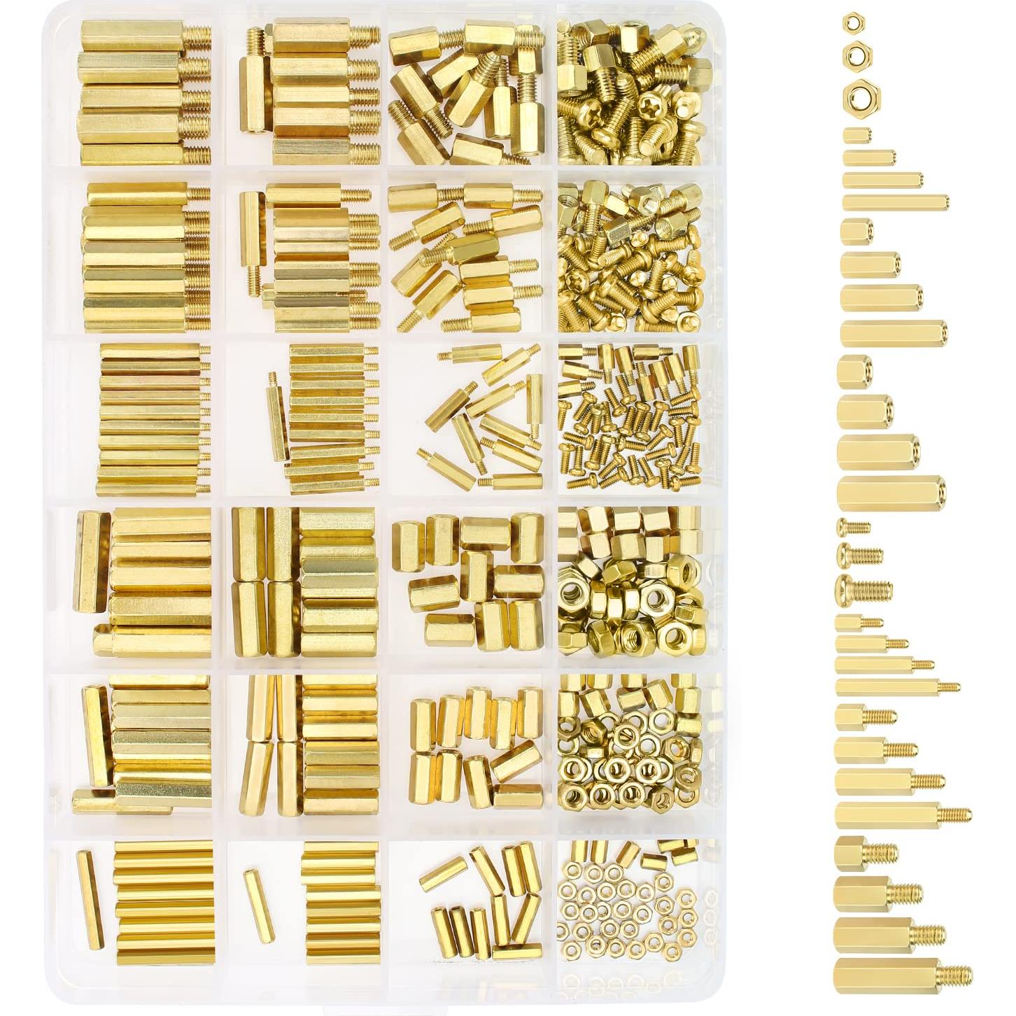 Kit 422 Piezas Espaciadores de Latón M2.5 M3 M4 Tornillos