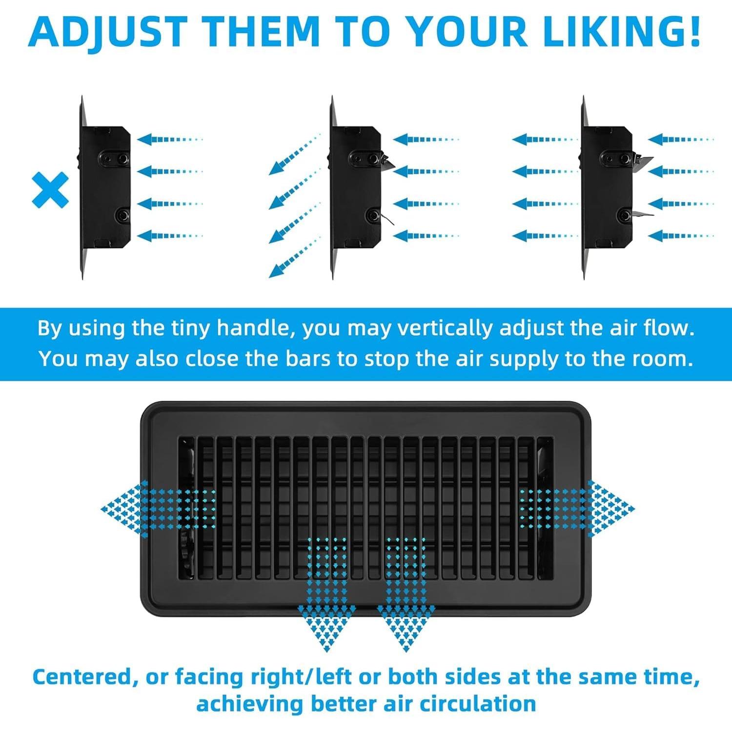 Registro de Piso 2x30 cm BYEWIRE Negro Acero Ajustable