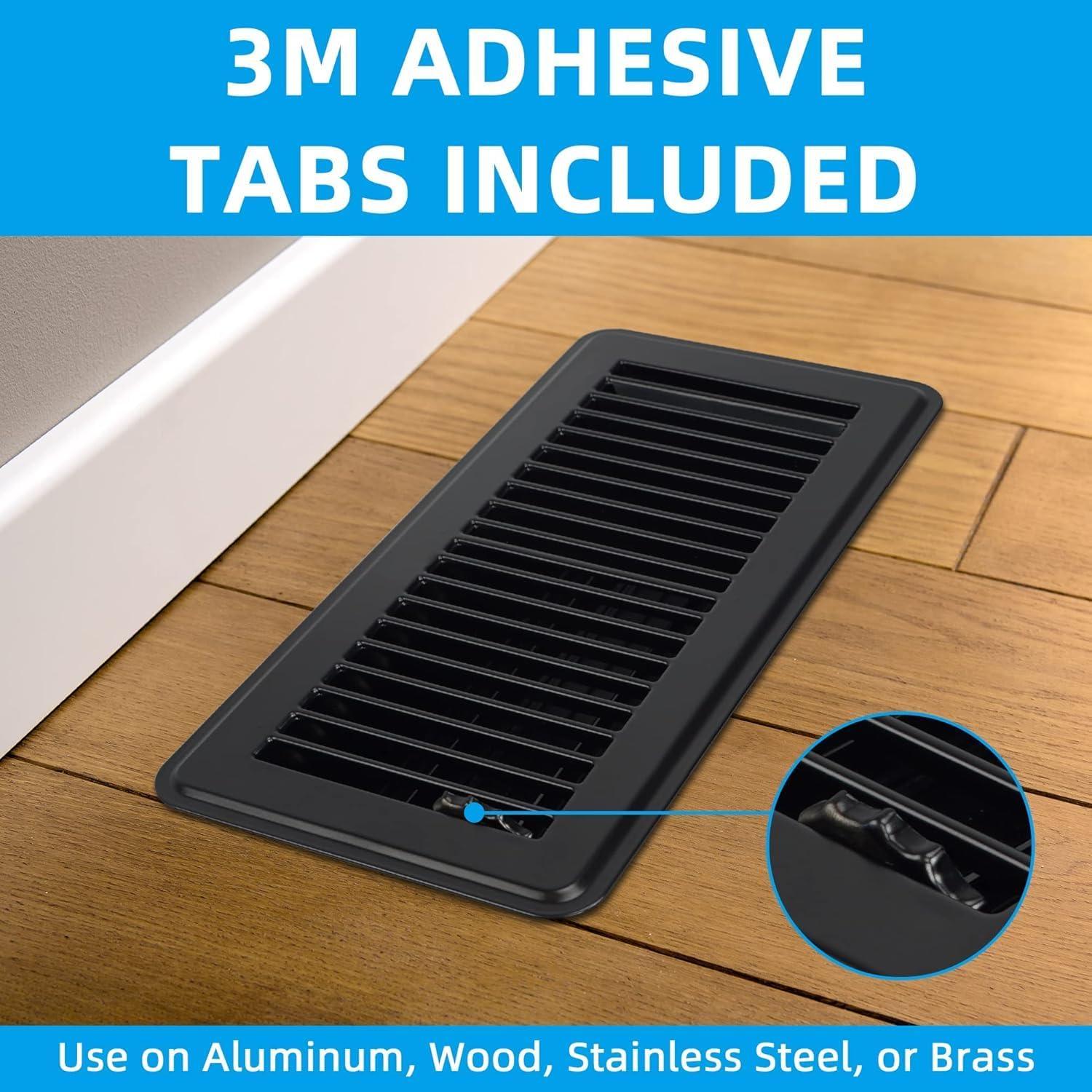 Registro de Piso 2x30 cm BYEWIRE Negro Acero Ajustable