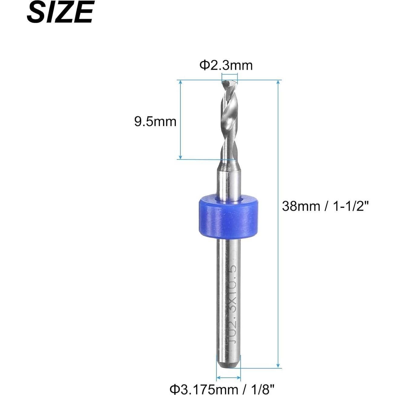 Brocas de PCB 2.3mm uxcell Carburo Tungsteno 10 Pcs
