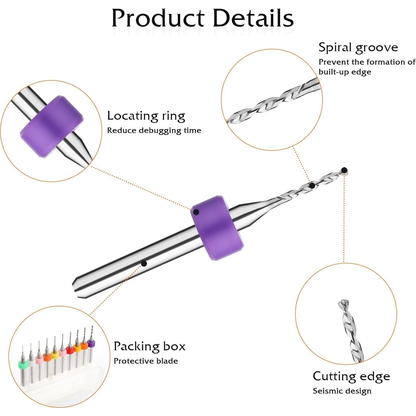 Juego de 20 Brocas Micro de Carburo de Tungsteno 0.3-1.2mm