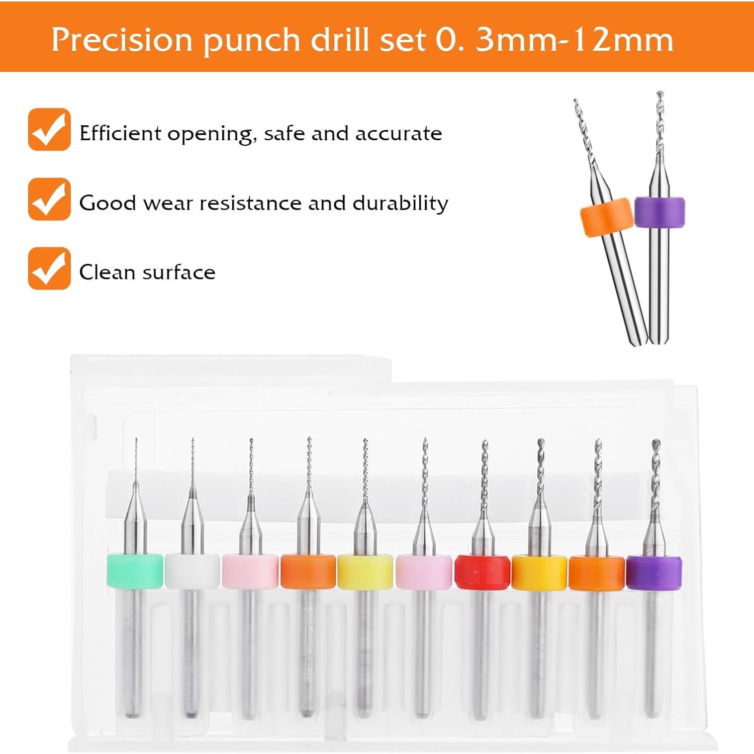 Juego de 20 Brocas Micro de Carburo de Tungsteno 0.3-1.2mm