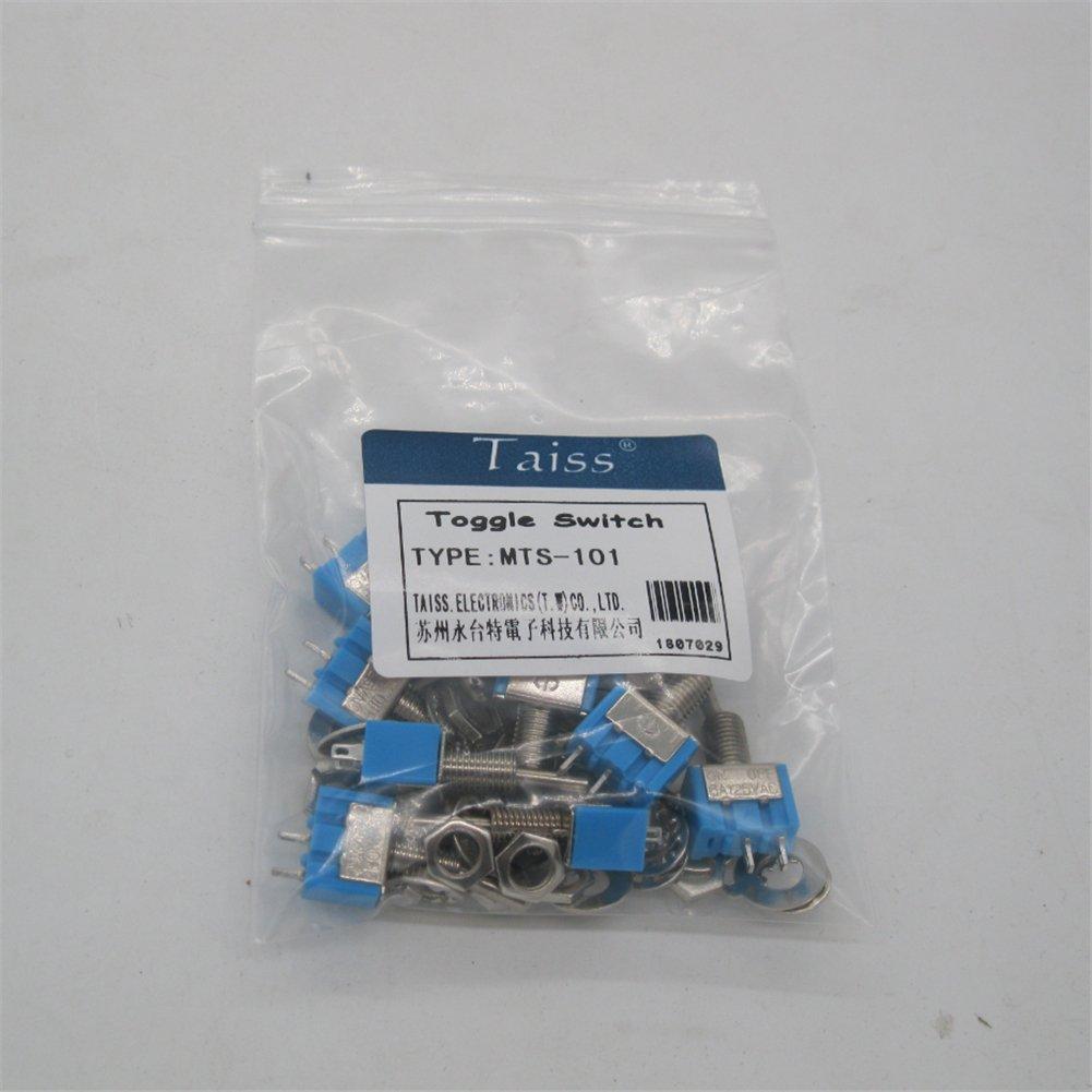 Interruptor Mini Palanca SPST Taiss 10PCS 6A 125V 2 Pines
