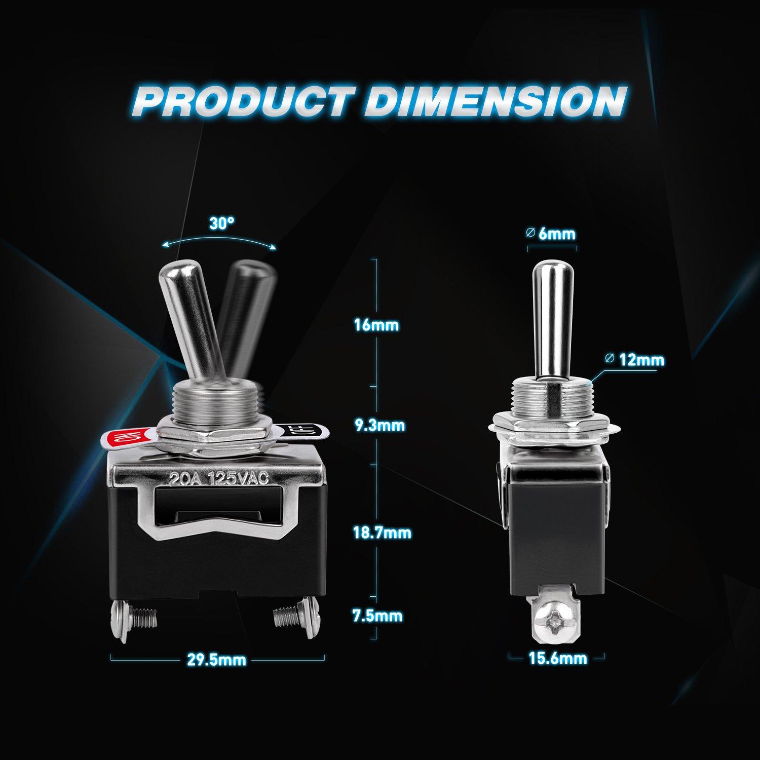 Interruptor de Palanca Nilight 90012E 15A 250V 5 Piezas