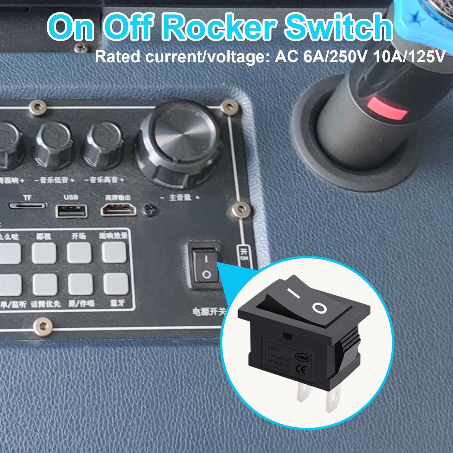 Interruptor Rocker ON/OFF 10Pcs TWTADE KCD1 2Pin Negro