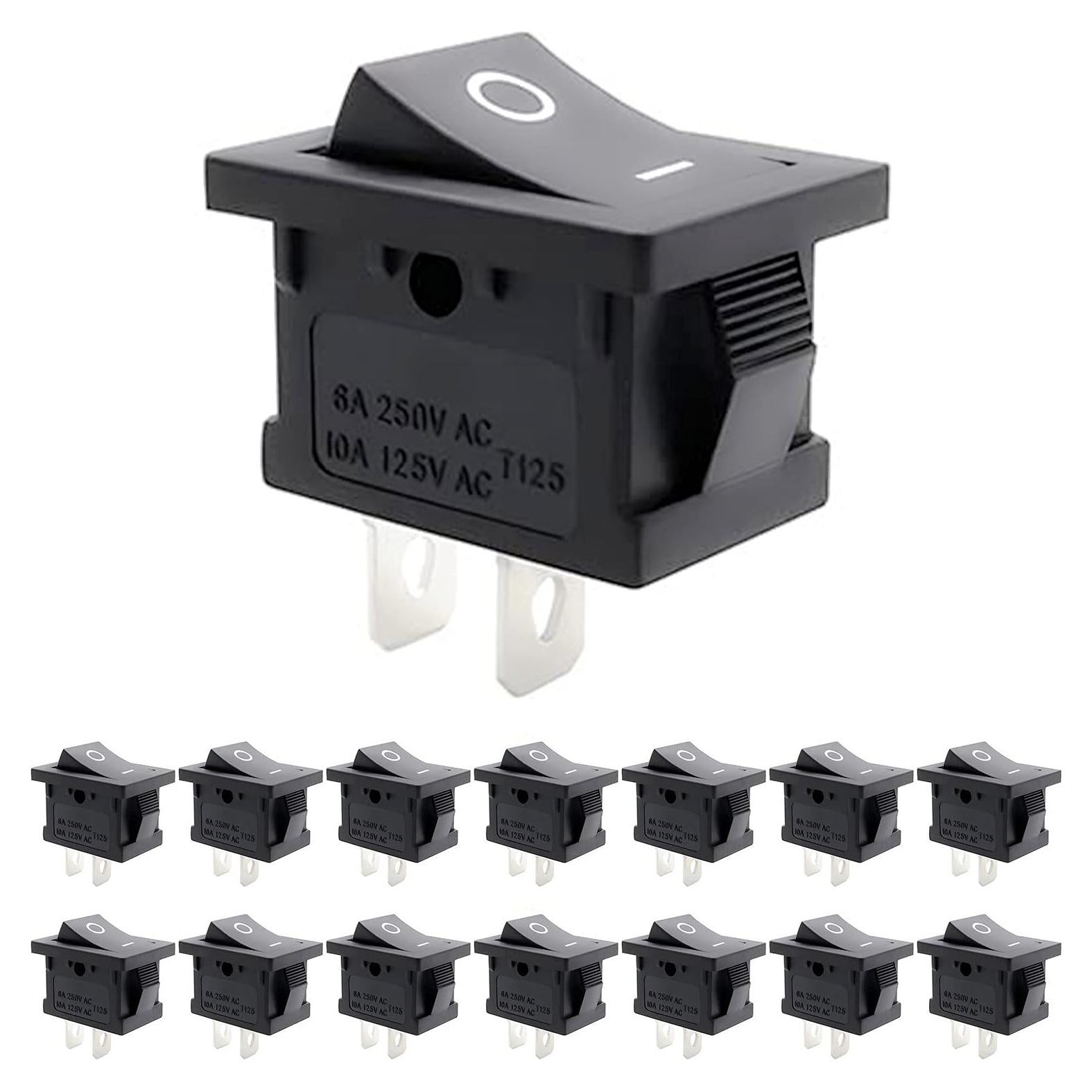 15 Interruptores de Palanca SPST ZUPAYIPA 6A 250V Negro