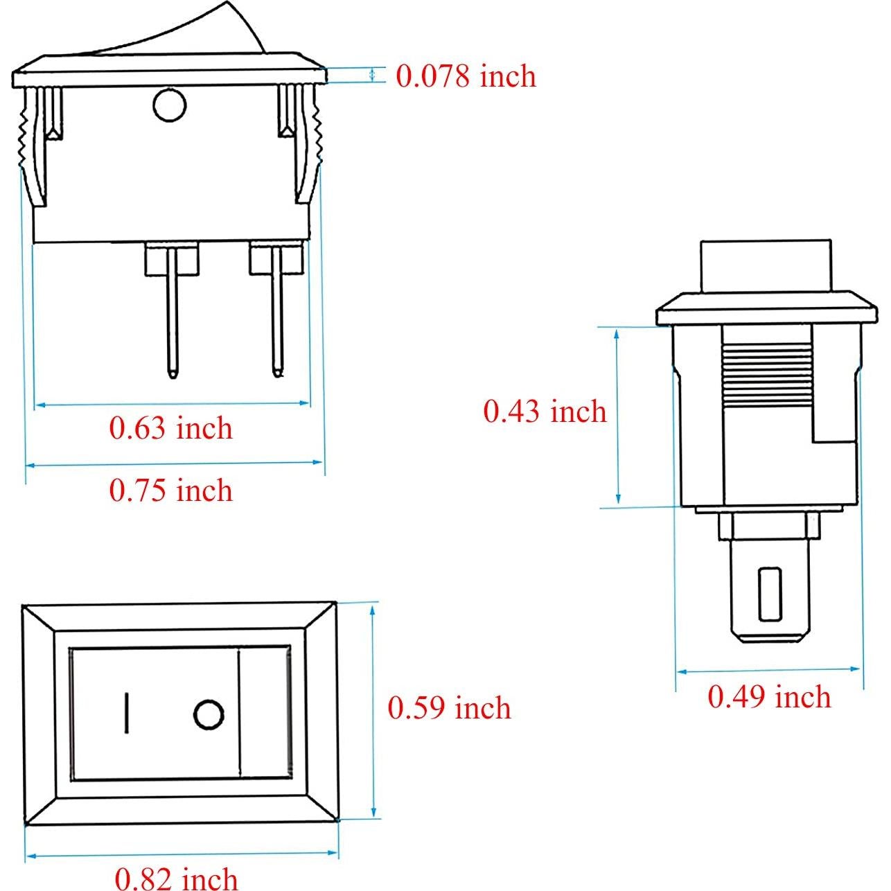 15 Interruptores de Palanca SPST ZUPAYIPA 6A 250V Negro