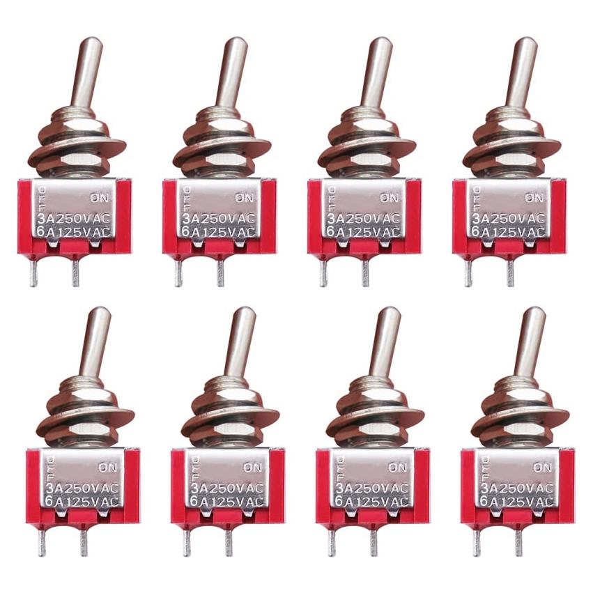 Interruptores Miniatura Toggle SPST mxuteuk 8Pcs 6A 125V
