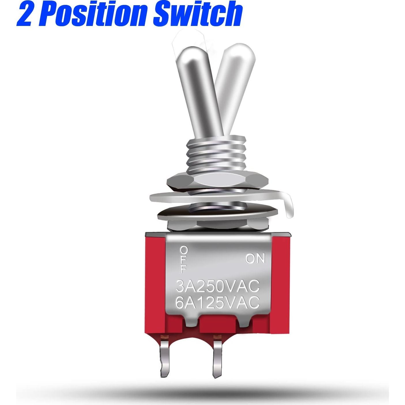 Interruptores Miniatura Toggle SPST mxuteuk 8Pcs 6A 125V