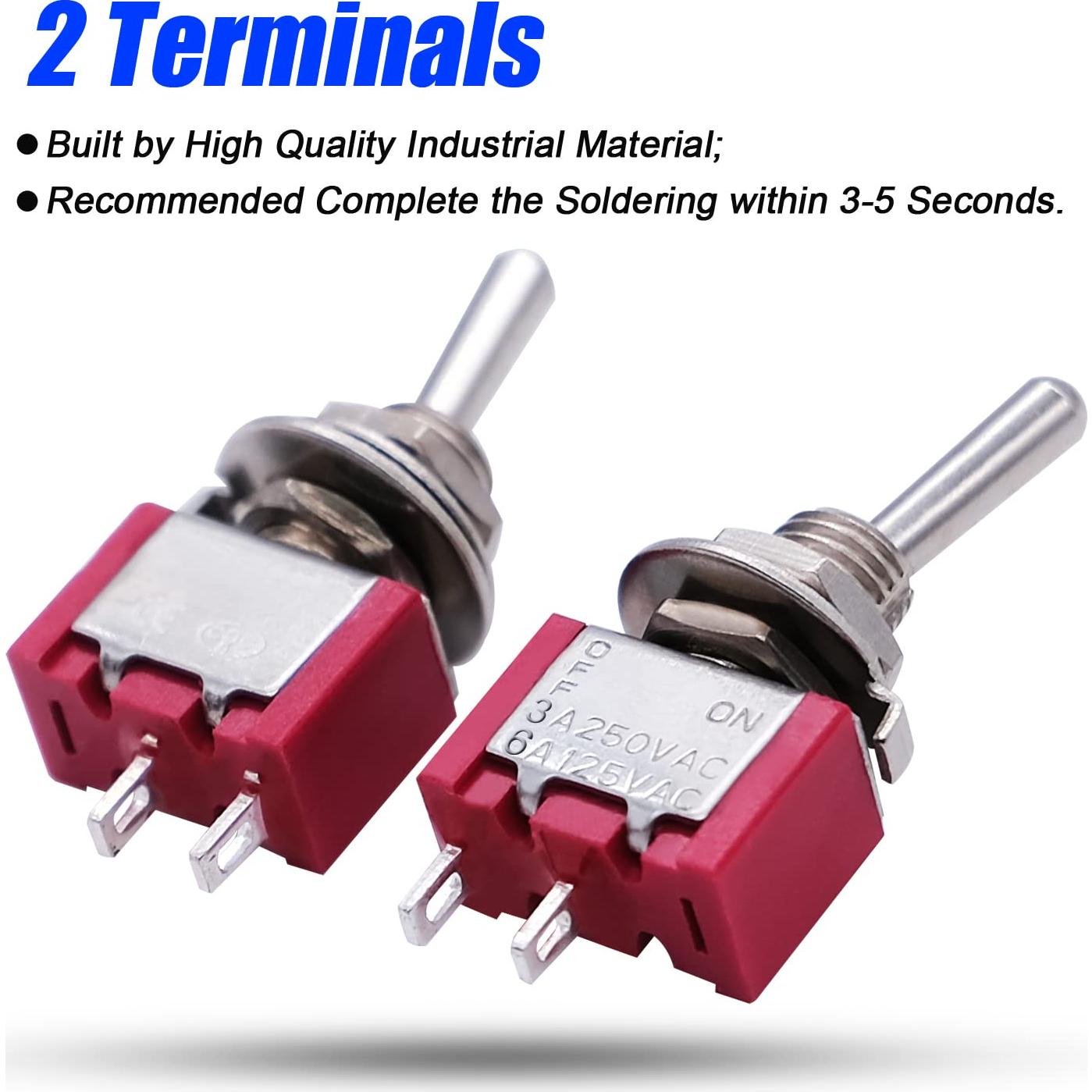 Interruptores Miniatura Toggle SPST mxuteuk 8Pcs 6A 125V