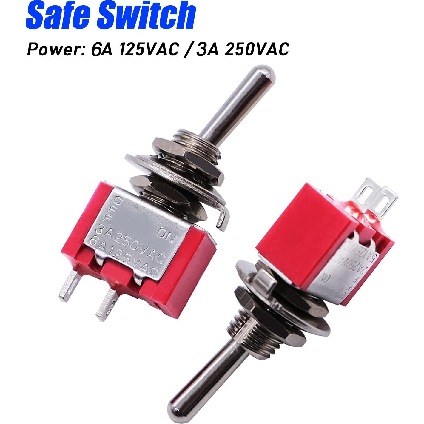 Interruptores Miniatura Toggle SPST mxuteuk 8Pcs 6A 125V