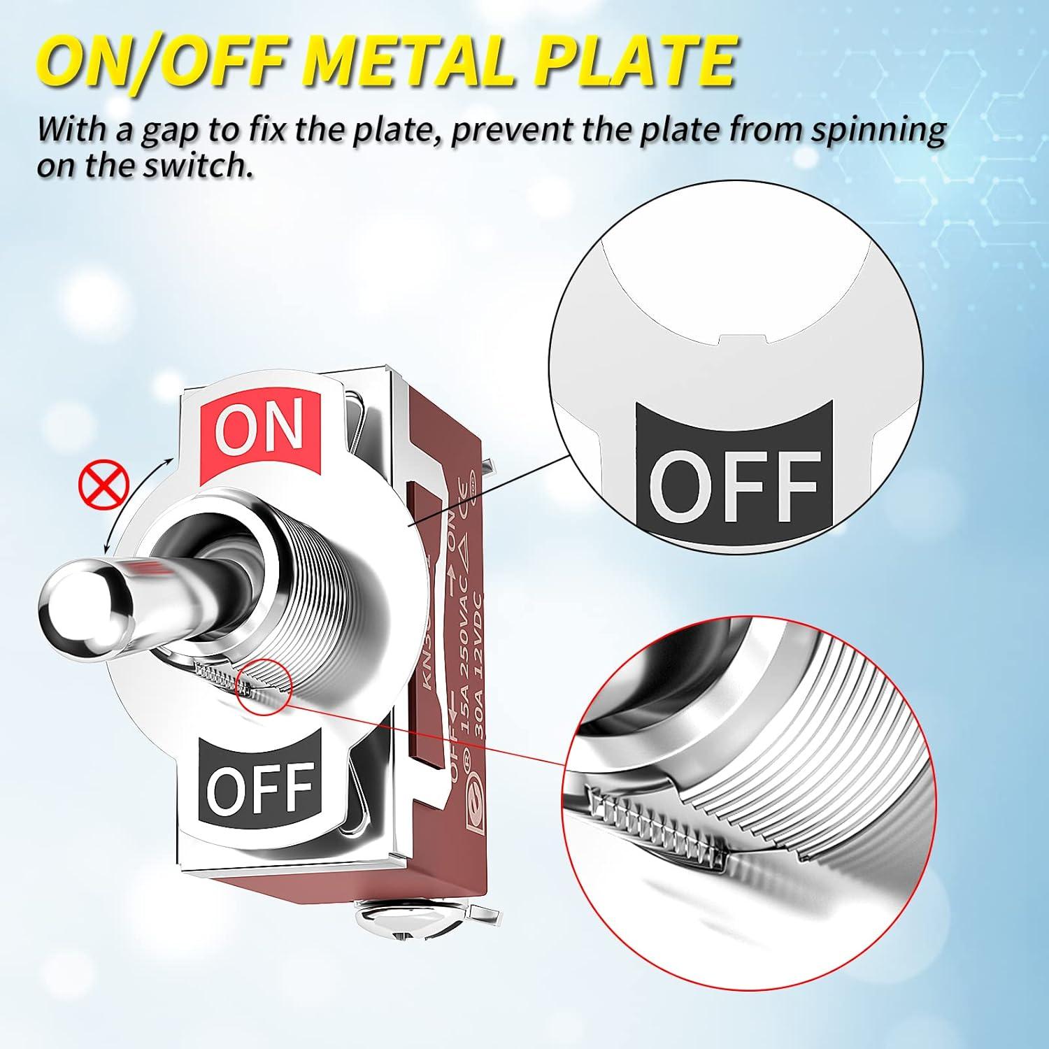 Interruptor de Palanca Joinfworld 12V SPST A Prueba de Agua - 4 Piezas