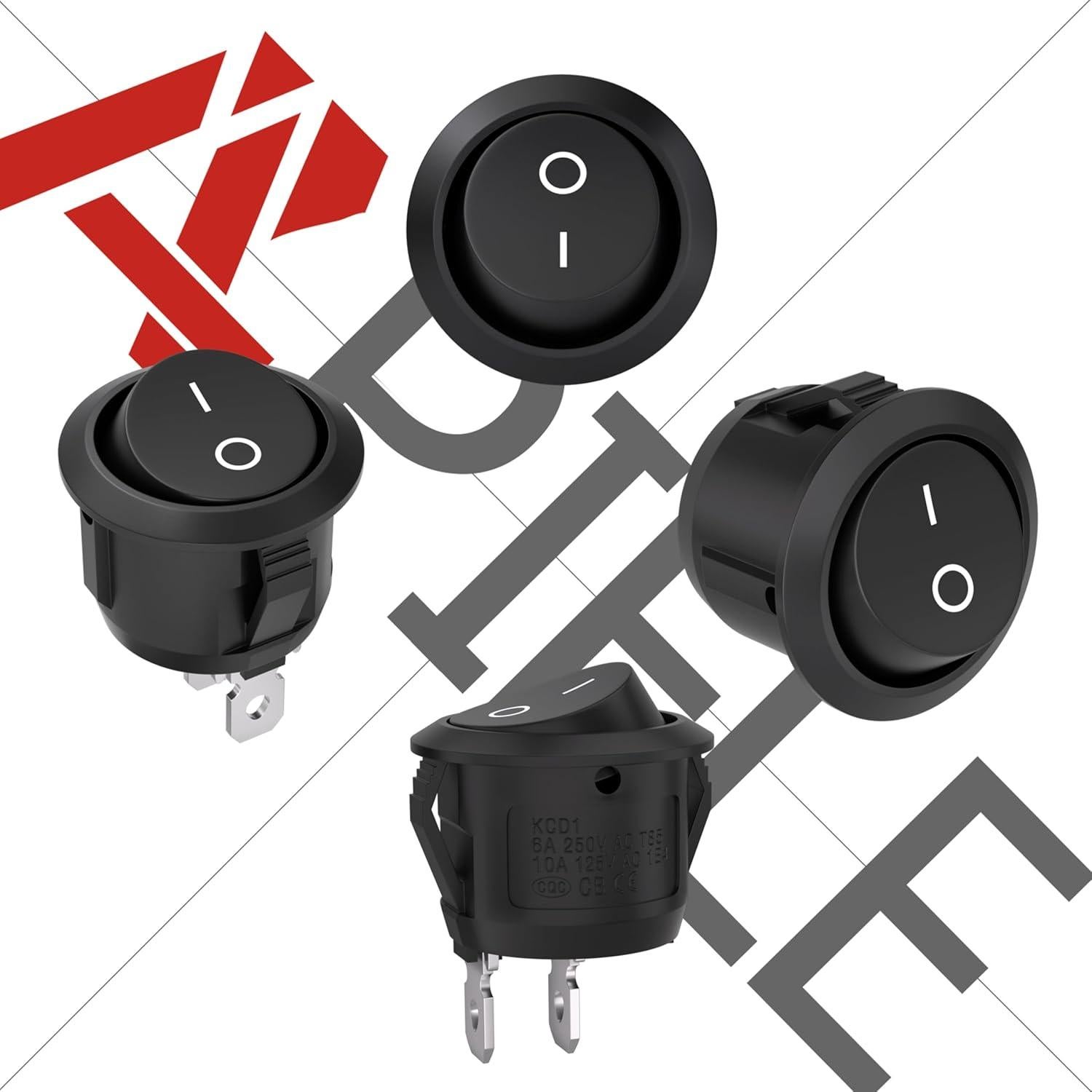 Interruptor Basculante ON/OFF APIELE KCD1 5 Pcs 6A 250V