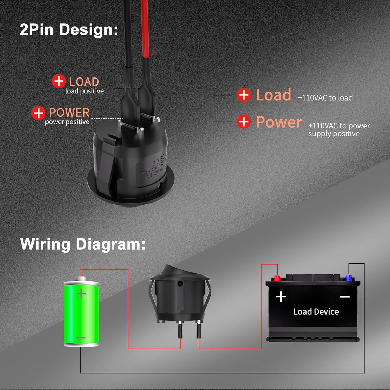 Interruptor Basculante ON/OFF APIELE KCD1 5 Pcs 6A 250V