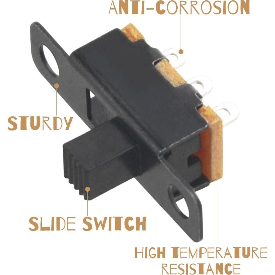 Interruptor Deslizante 3 Pin WMYCONGCONG 100 Pcs 0.5A 50V