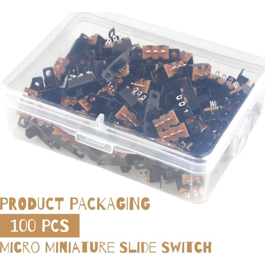 Interruptor Deslizante 3 Pin WMYCONGCONG 100 Pcs 0.5A 50V