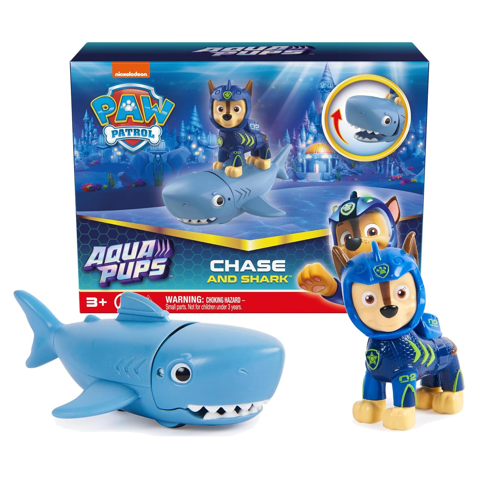 Figuras de Acción PAW Patrol Aqua Pups Chase y Tiburón
