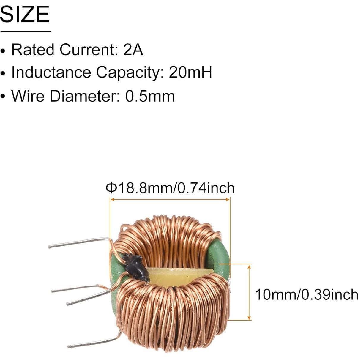 Bobina de Núcleo Toroidal Rebower 20mH 2A - 10 Pcs