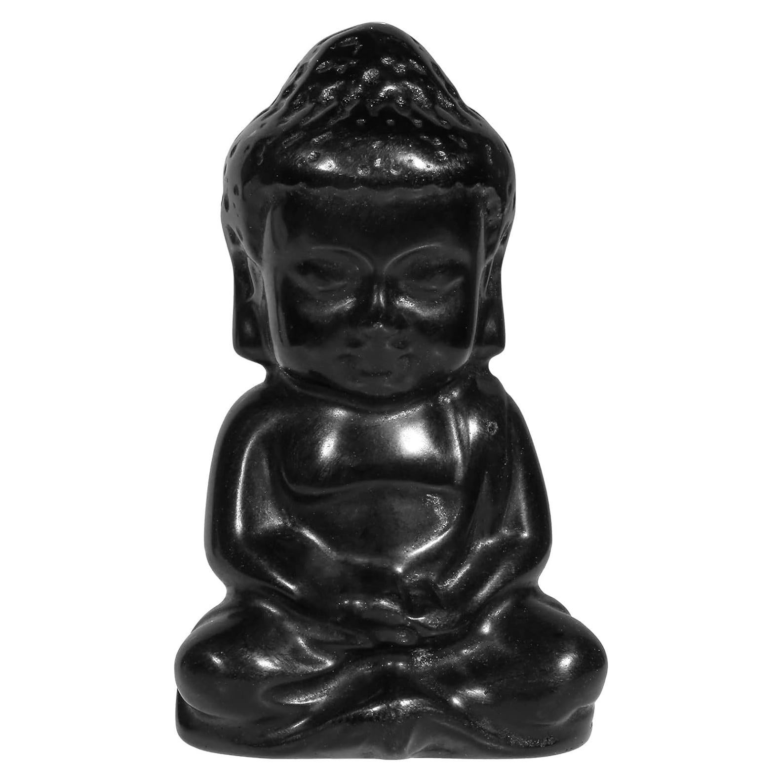 Estatua de Buda Bebé Rockcloud de Cristal Negro 50-55mm