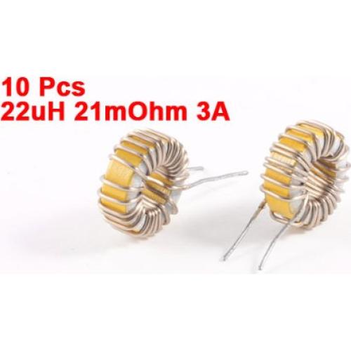 Inductor Toroidal uxcell 22uH 3A 10 Piezas 21mOhm