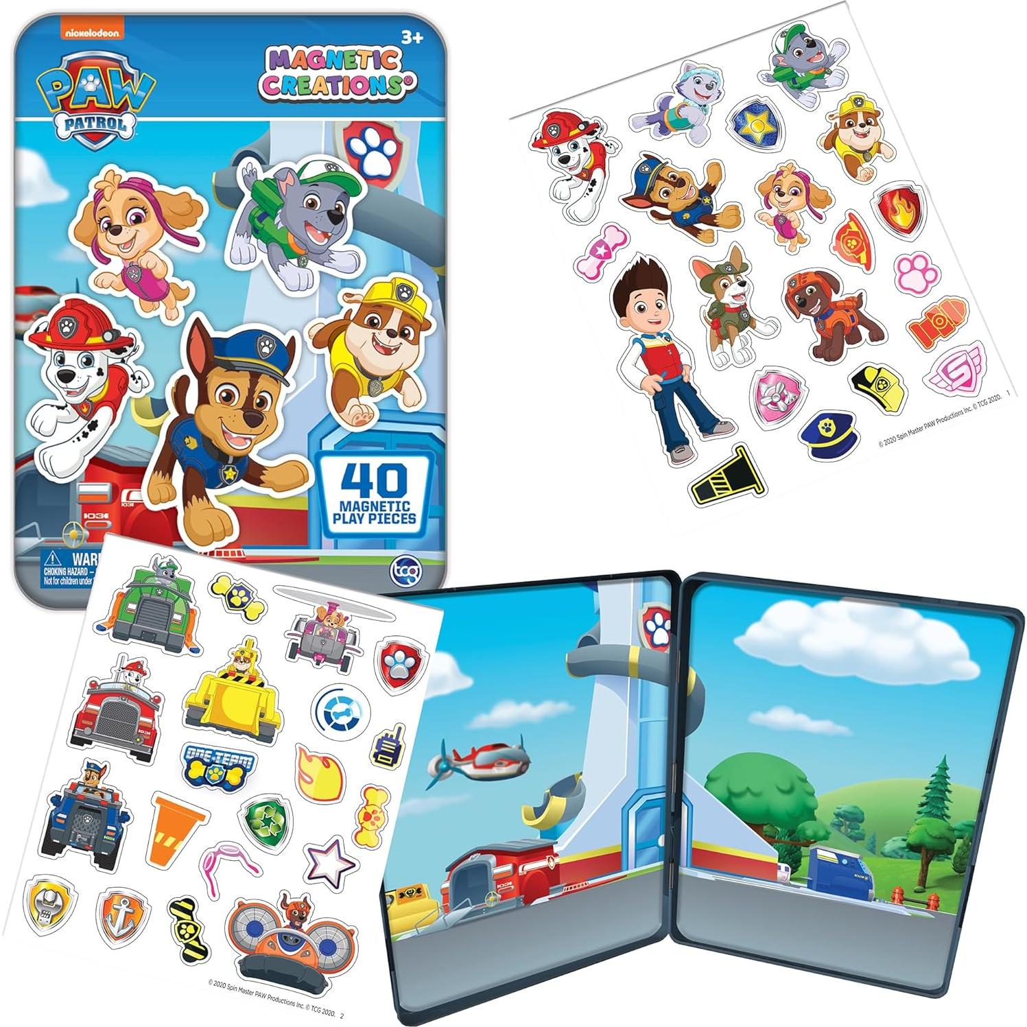 Juego Magnético Paw Patrol - Lata de Almacenamiento 40 Piezas