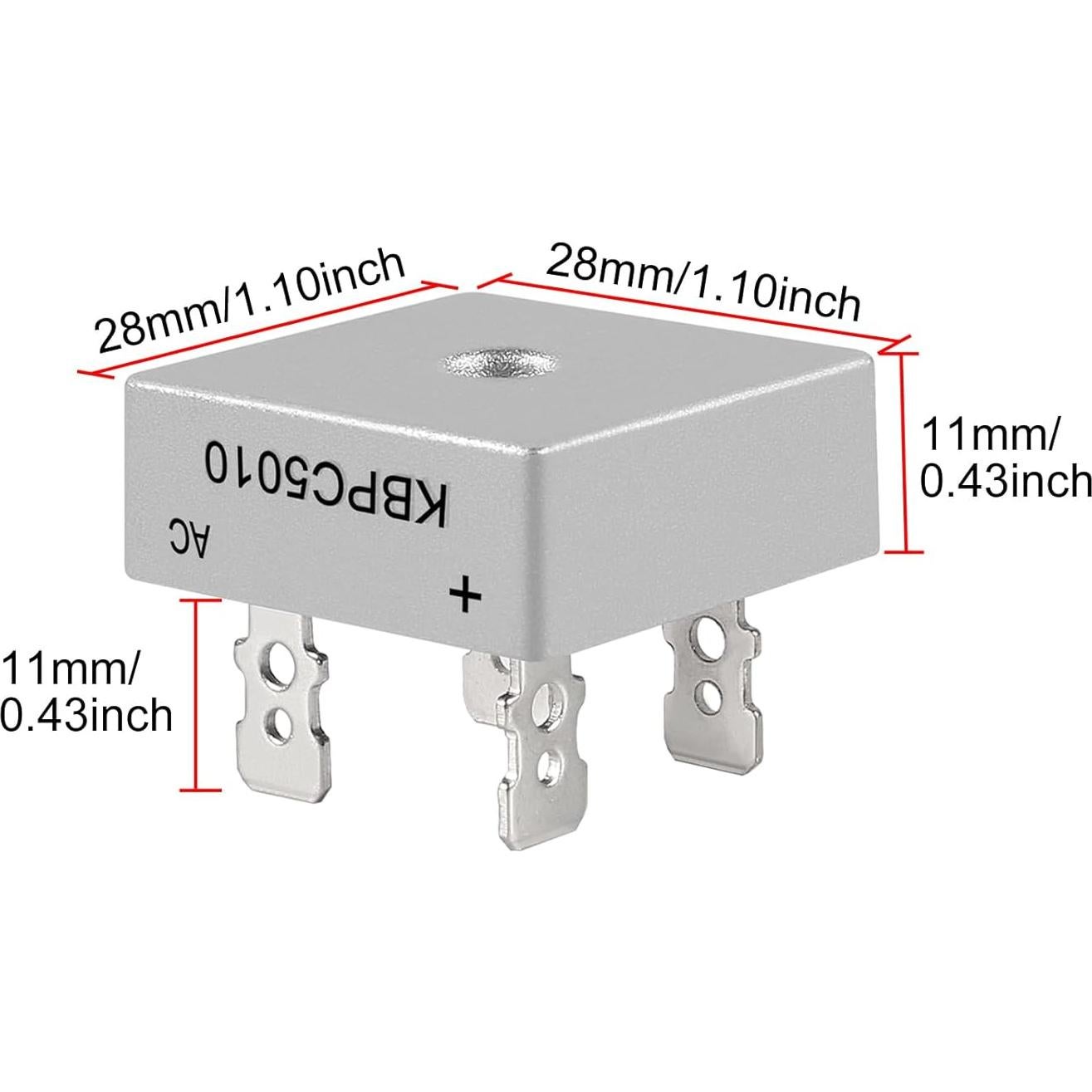 Diodo Rectificador de Puente KBPC5010 1000V 50A 8 Piezas