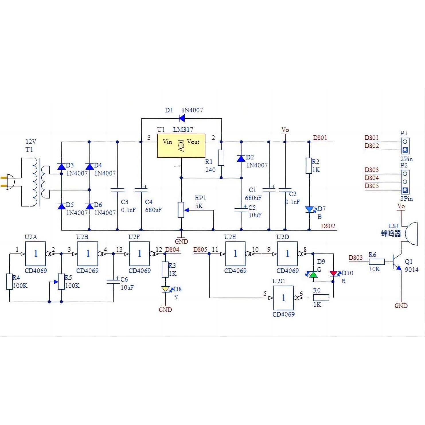 Kit Regulador de Voltaje Ajustable LM317 WWZMDiB 1.25V-12V