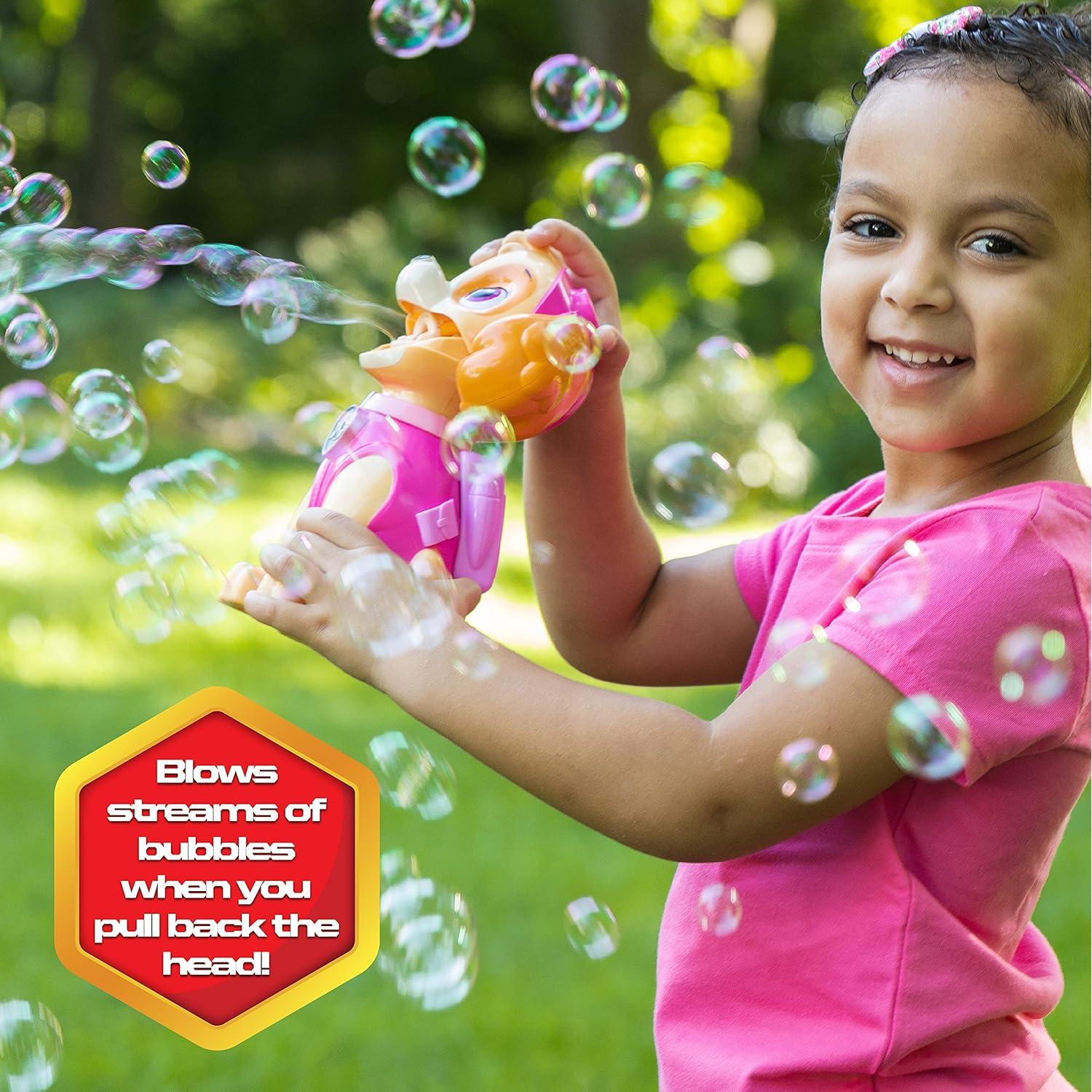 Soplador de Burbujas Paw Patrol Skye + Solución No Tóxica