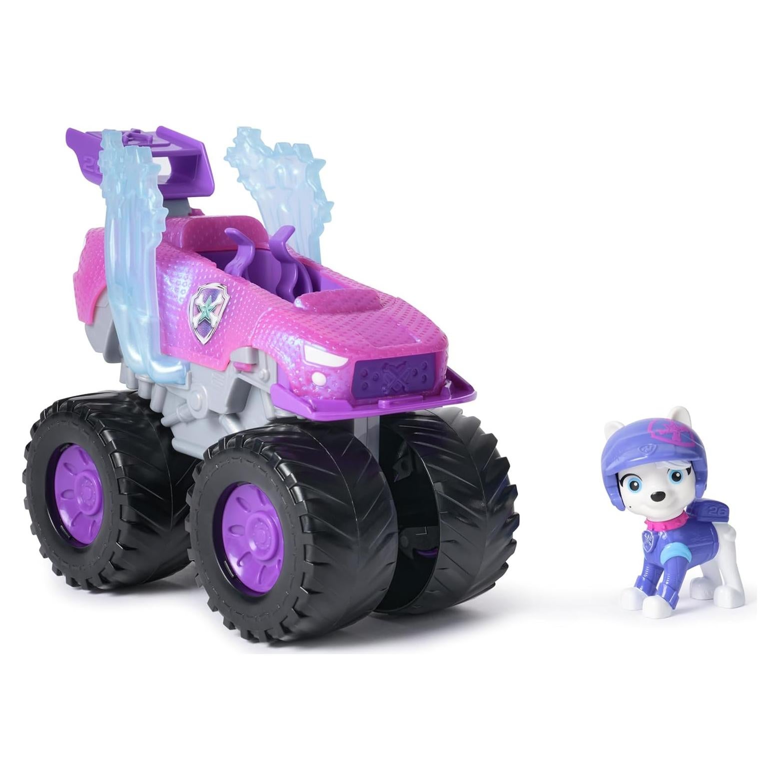 Rescue Wheels Roxi Monster Truck with Transformation and Collectible Action Figure, Toys for Boys and Girls Ages 3+