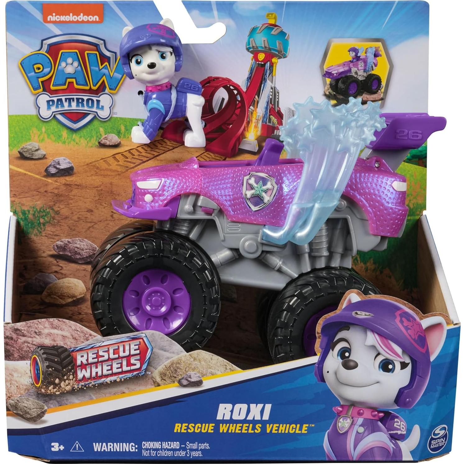 Rescue Wheels Roxi Monster Truck with Transformation and Collectible Action Figure, Toys for Boys and Girls Ages 3+