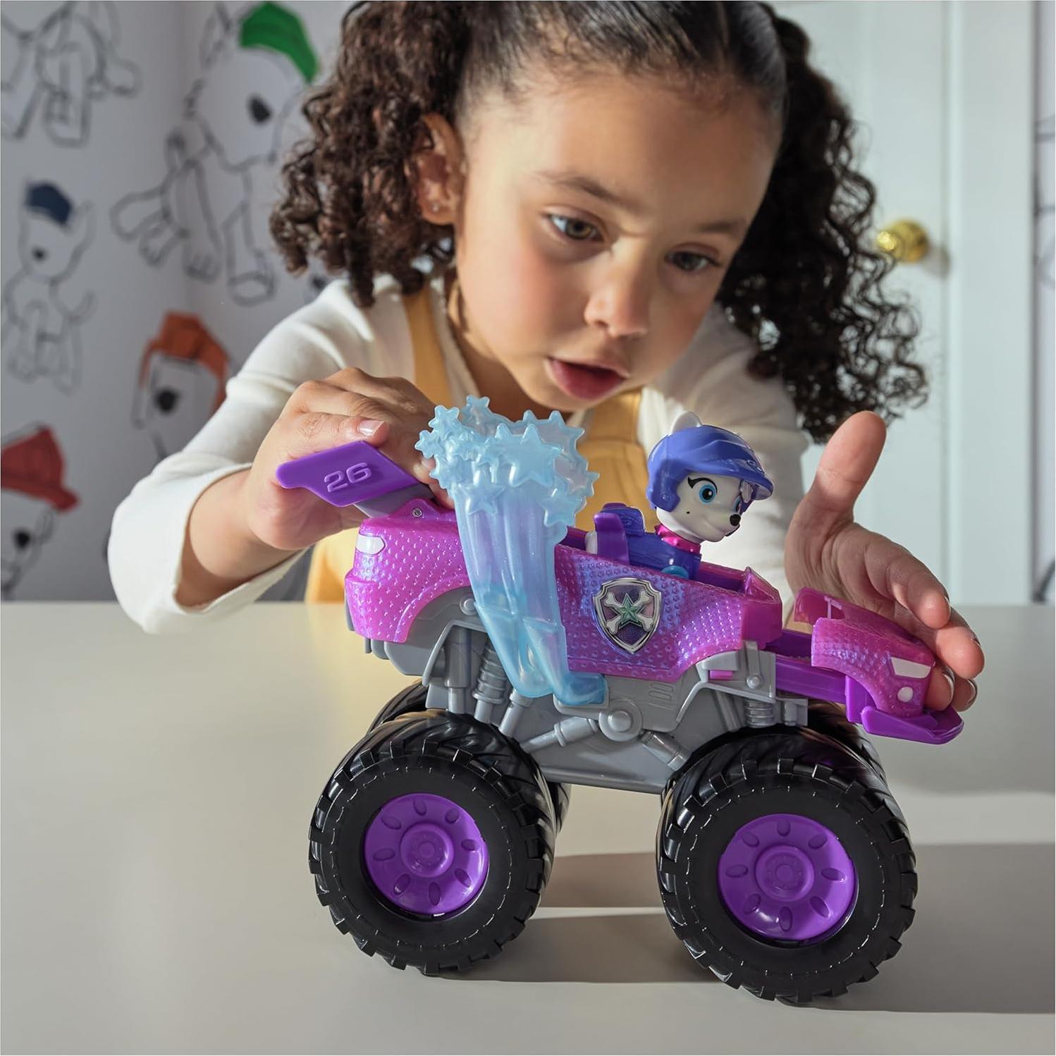 Rescue Wheels Roxi Monster Truck with Transformation and Collectible Action Figure, Toys for Boys and Girls Ages 3+