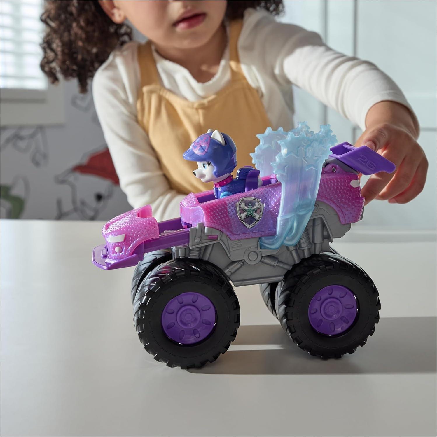 Rescue Wheels Roxi Monster Truck with Transformation and Collectible Action Figure, Toys for Boys and Girls Ages 3+